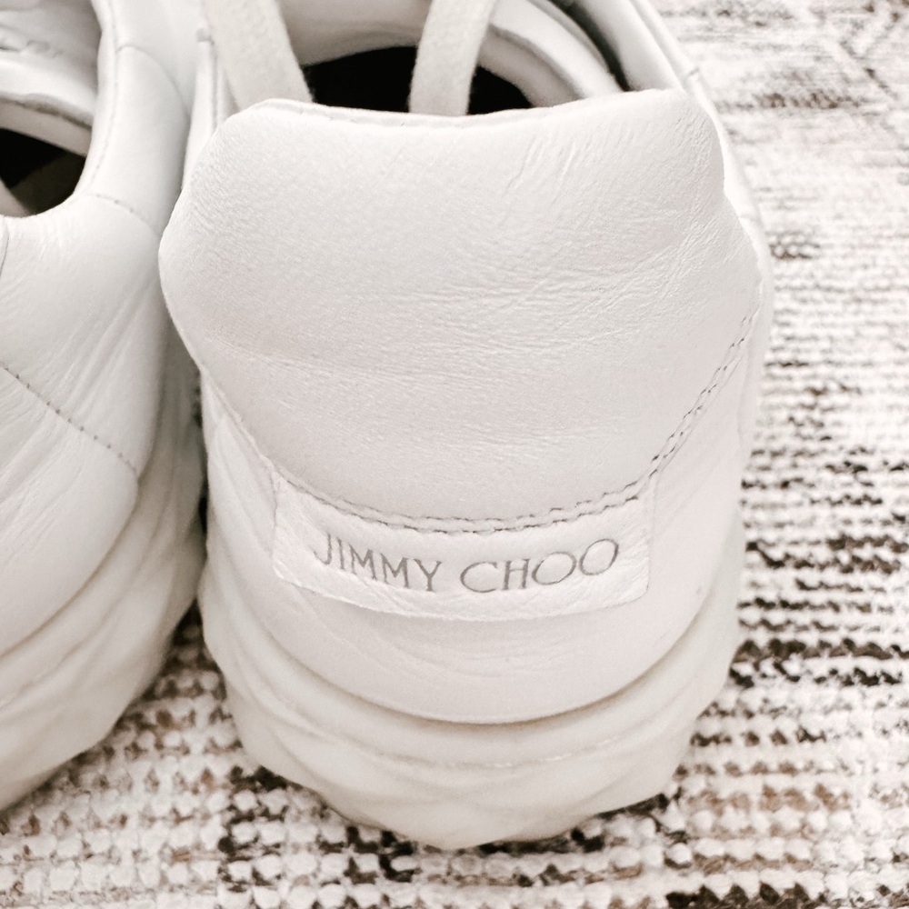 Jimmy Choo Diamond Light/F Leather Low-Top Trainers - Picture 12 of 16